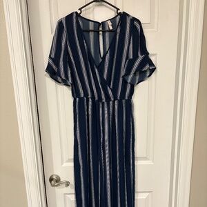 Xhilaration blue stripped jumpsuit